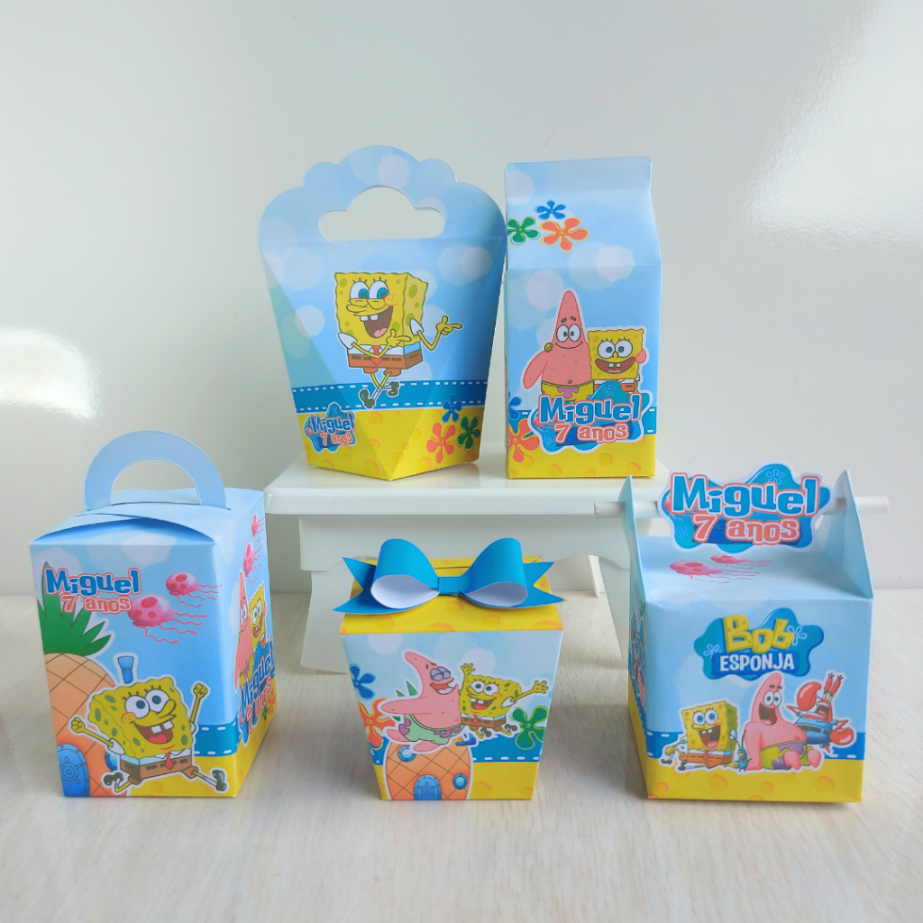 Kit caixas Personalizados do tema BOB ESPONJA /lembrancinhas para festa/mimo/aniversário
