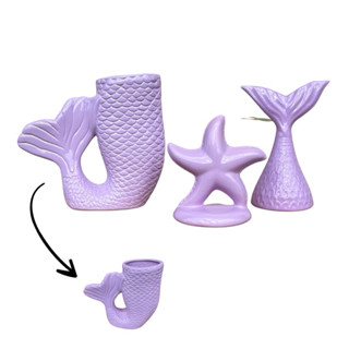 kit Sereia Decoração Festa Aniversário Em Cerâmica Peça Temática Escolha a Cor em Oferta na Shopee
