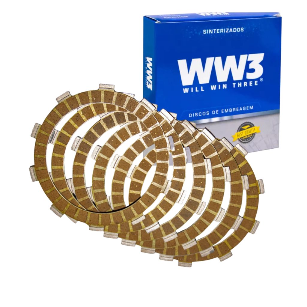 Kit Discos de Embreagem Sintetizadas Ww3 Honda Cbx Xr 250 2001 A 2008 (6 Discos)