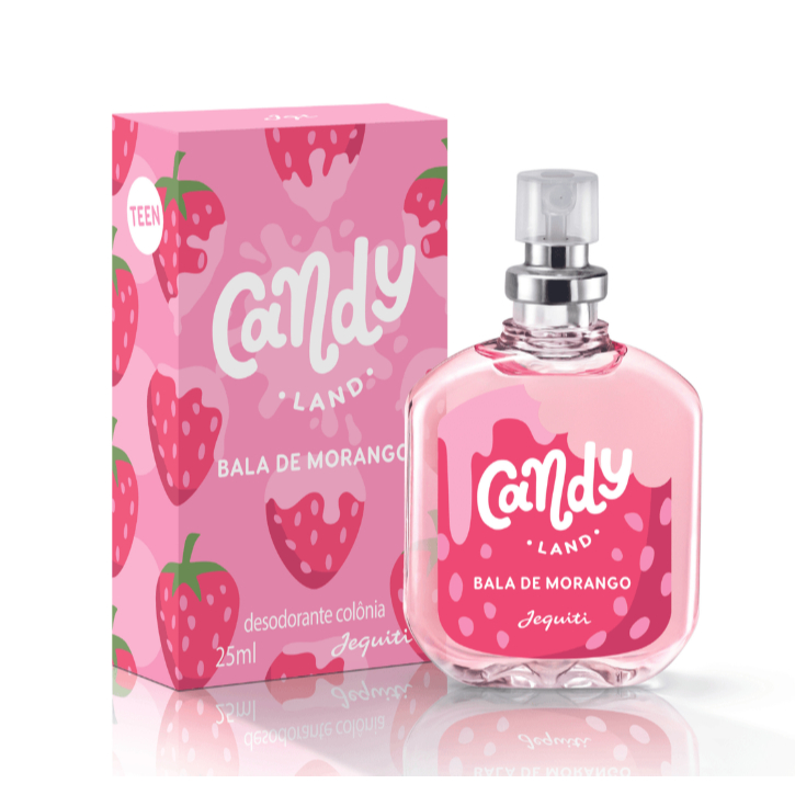 Perfume Feminino Candy Land Bala de Morango Desodorante Colônia 25ml Jequiti