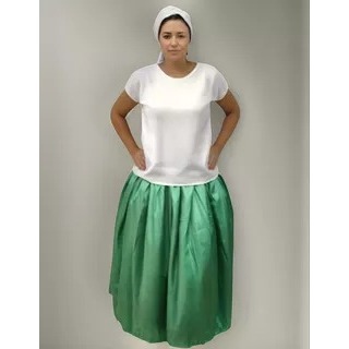 Saia umbanda Verde de Cetim Oxossi Umbanda Candomblé Roupa de umbanda candomblé