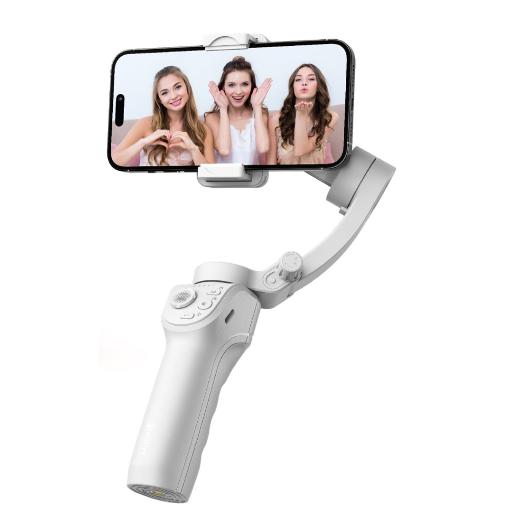 Estabilizador de Celular Portátil – Gimbal com Rastreamento Facial IA e Tripé Dobrável, Pr...