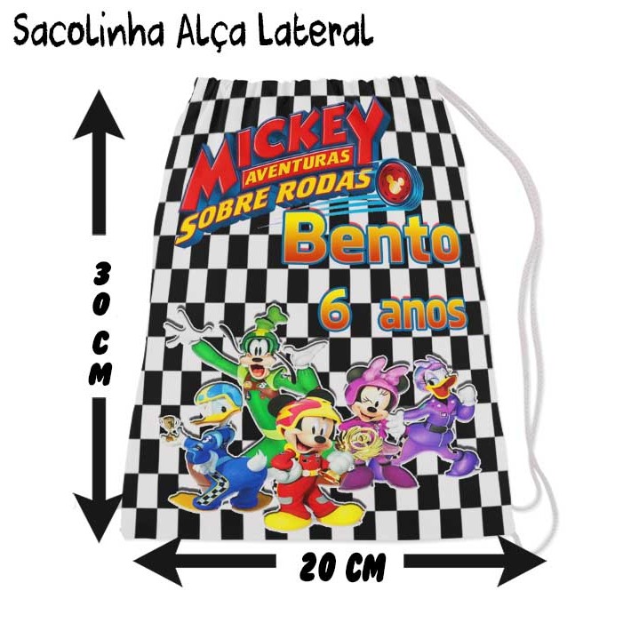 Kit Mochilinha Sacolinha Mochila Saco Sacochila Saquinho Lembrancinha Brinde Aniversario Personalizadas Mickey