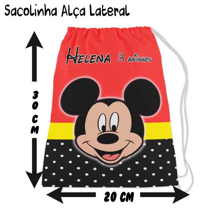 Kit Mochilinha Sacolinha Mochila Saco Sacochila Saquinho Lembrancinha Brinde Aniversario Personalizadas Mickey