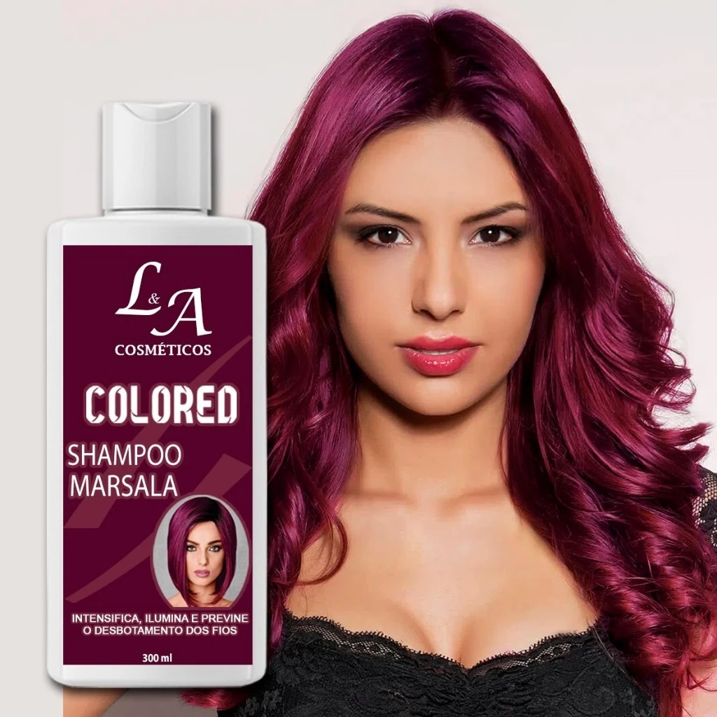 Shampoo Tonalizante Marsala Intenso - S/ Amônia - Resultado 100% Natural La cosméticos 300ml em Oferta na Shopee