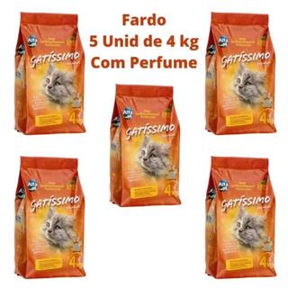 Kit 5un. Areia Sanitária Higiênica Para Gatos Anti Odor Gatíssimo Pacote de 4kg