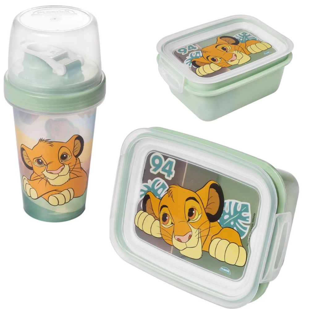 Kit Marmita Homem Aranha hulk rei leao unicornio peppa menino / menina + Garrafinha Lancheira Escola Heróis plasutil