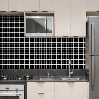 Papel de Parede Cozinha Pastilha Preta Adesivo Autocolante 3 Metros em Oferta na Shopee