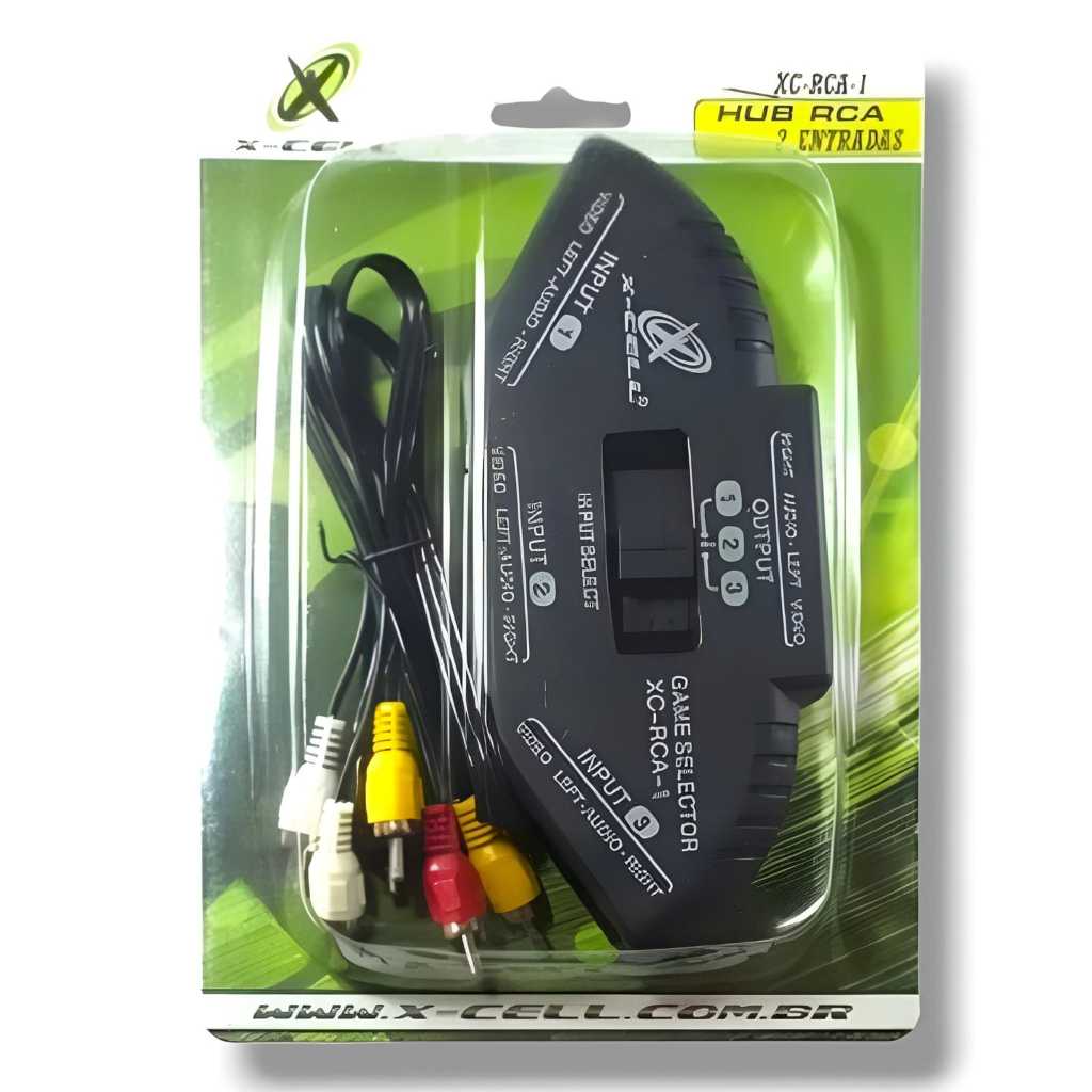 Chave Seletora Rca Av Tv Dvd Áudio Vídeo 3x1 + Cabo RCA Gamer