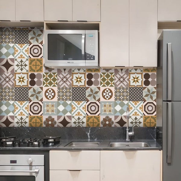 Adesivo Autocolante Azulejo Português Hidráulico Ladrilho 3 Metros