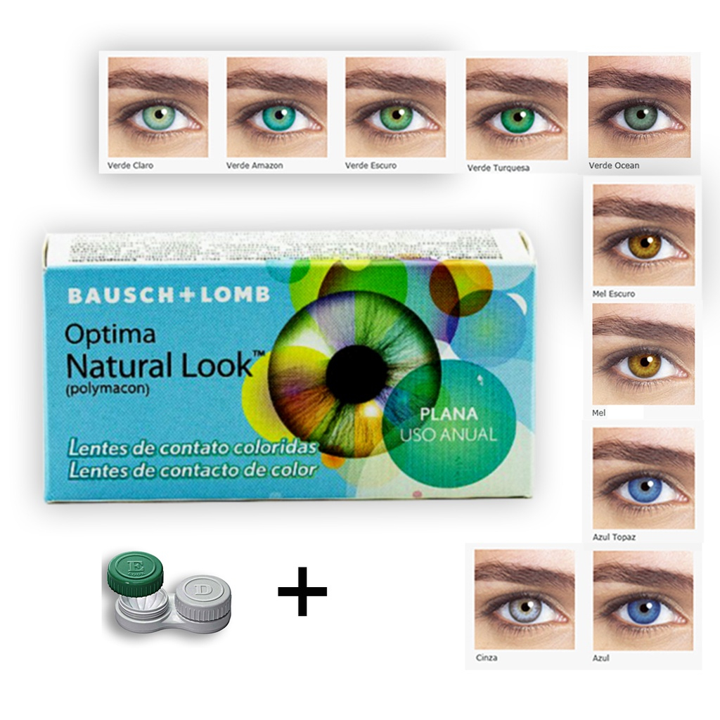 Lente De Contato Colorida Natural Look COM GRAU -MIOPIA -  USO ANUAL Bausch + Lomb