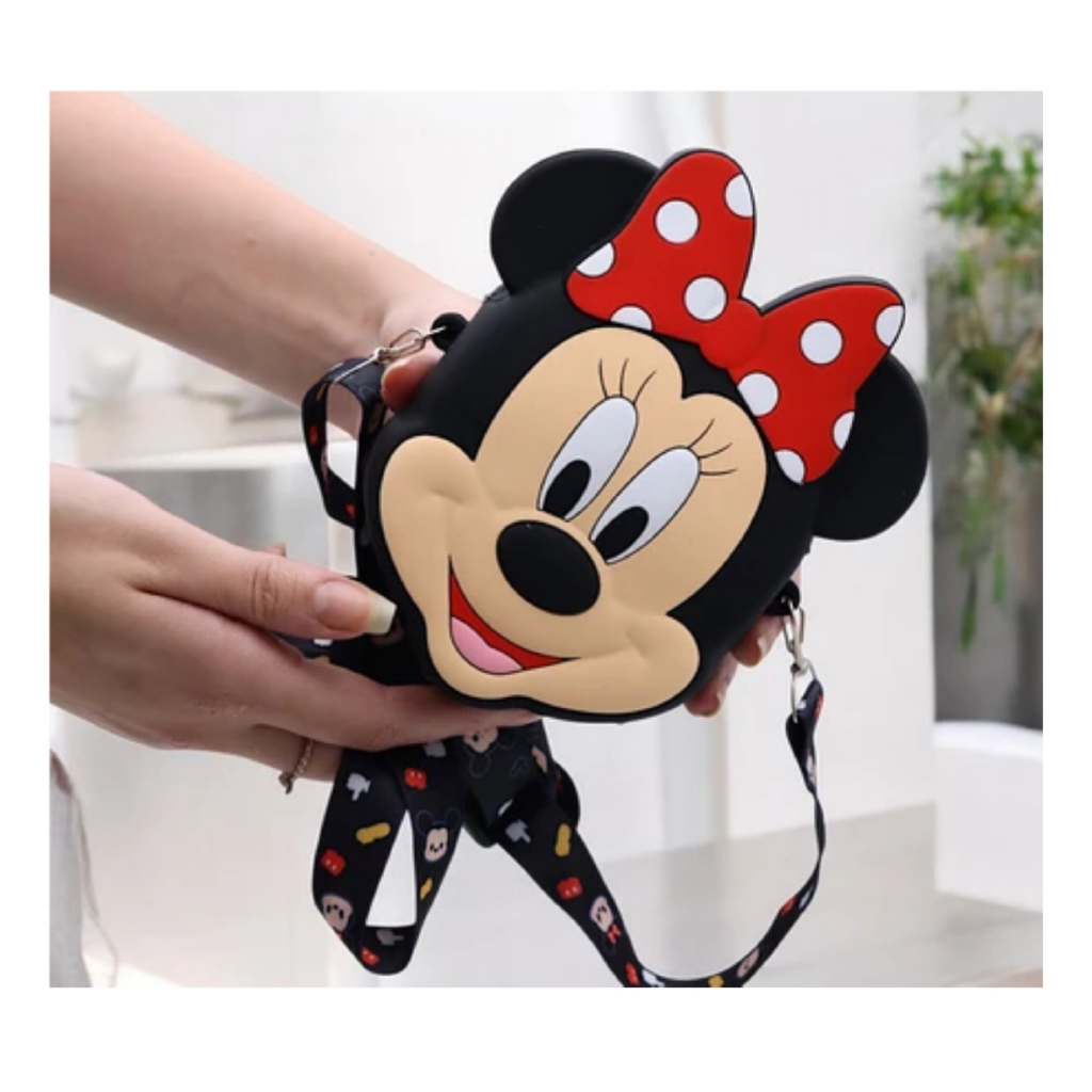 Bolsinha Infantil Silicone Minnie Mouse Alça Carteira Menina em Oferta na Shopee