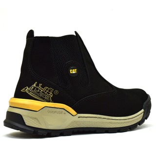 Butina tratorada caterpiller couro 01 preta em Oferta na Shopee