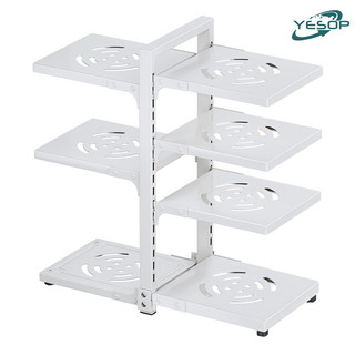 Organizador de Panelas 7 Camadas Escorredor Suporte Para Cozinha Armário Cor Branco Yesop