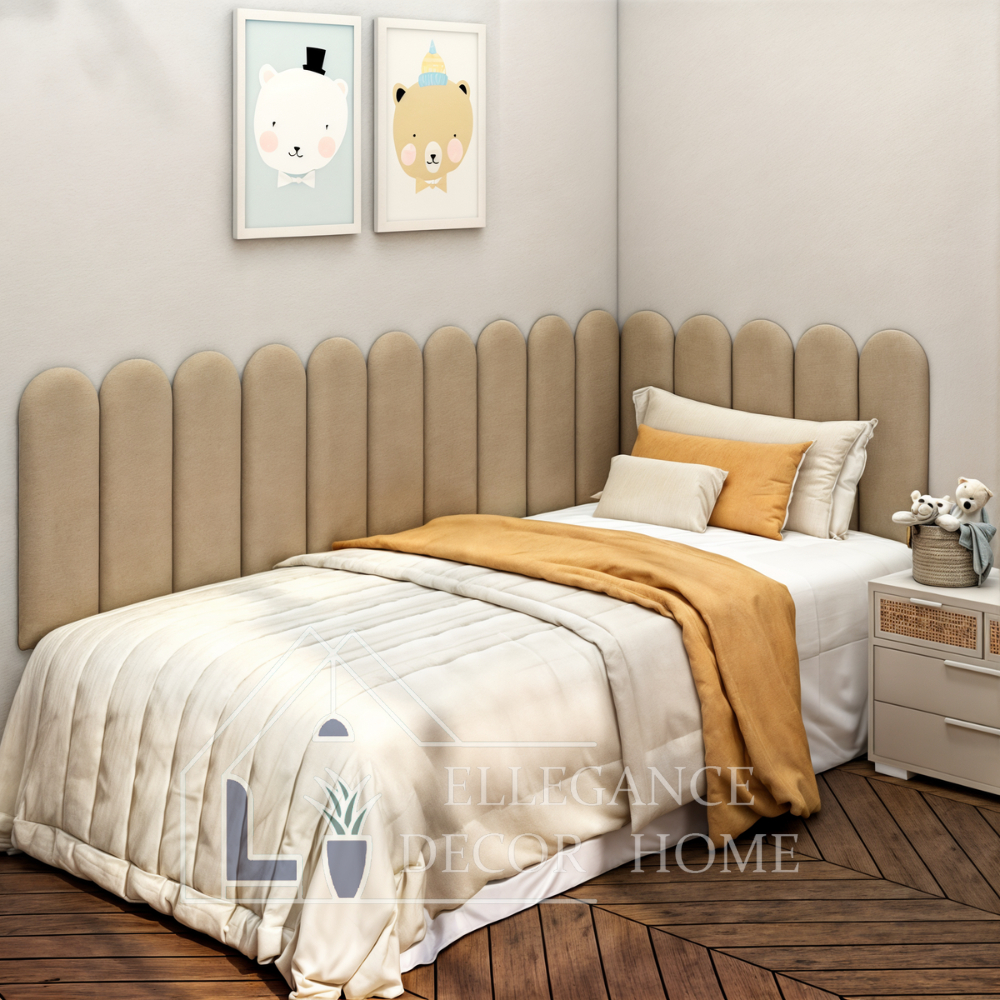 Kit Cabeceira Nuvem em L Adesiva Estofada Para Cama de Solteiro, Casal, Queen e King - Envio Rápido