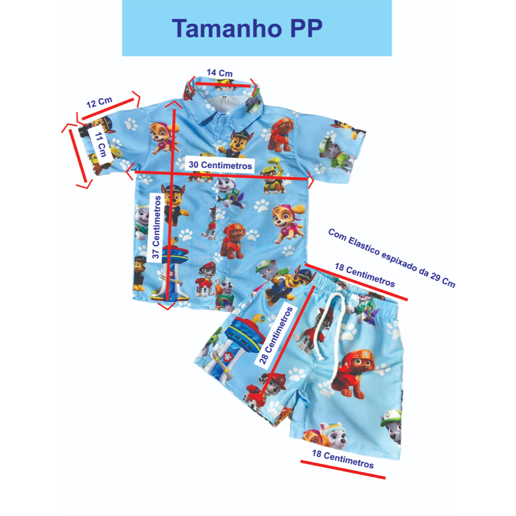 Conjunto Masculino Festa Aniversario Patrulha Canina