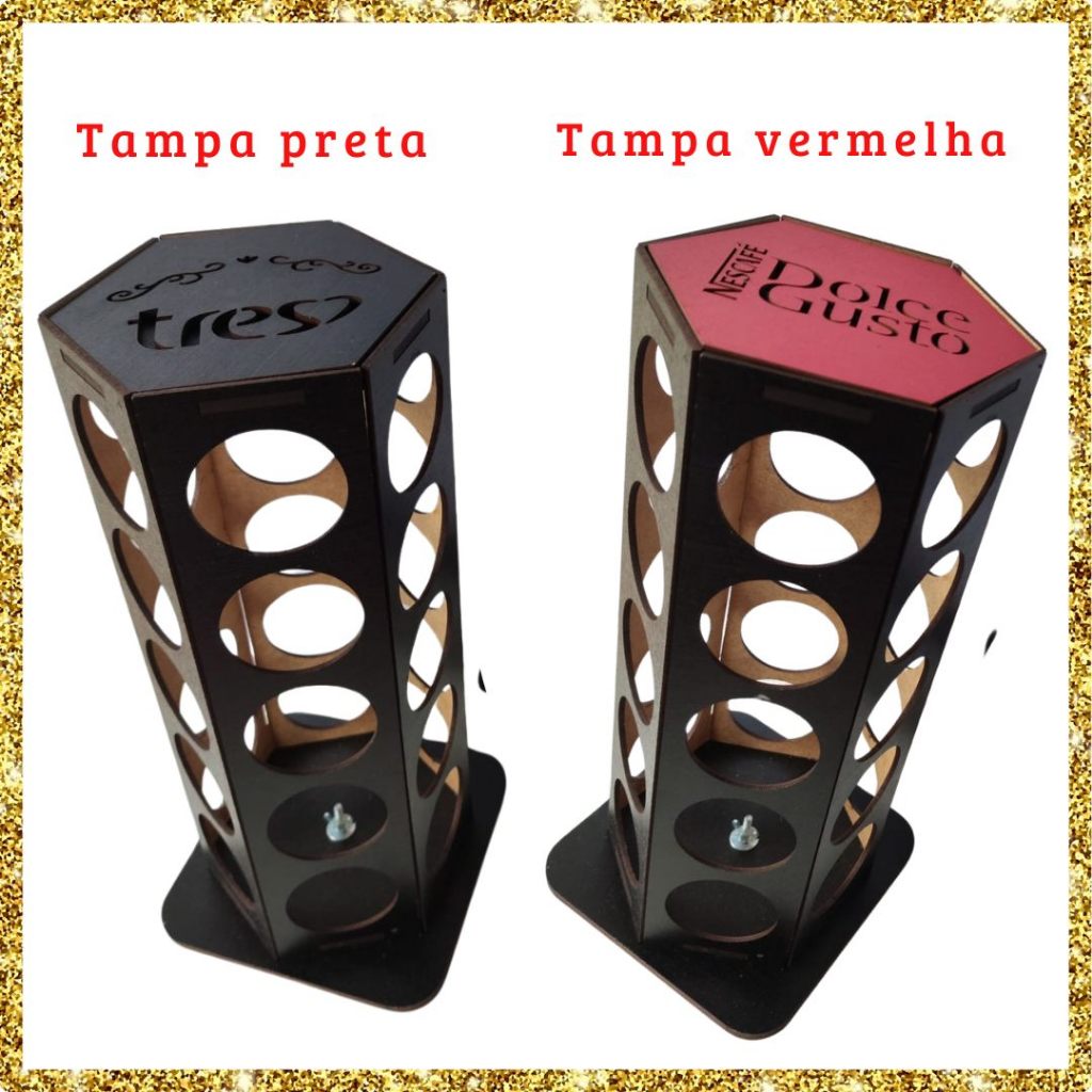 Suporte Torre para Cápsula de Café Expresso, Três corações, Nespresso, Dolce Gusto Cantinho do Café 1 un.