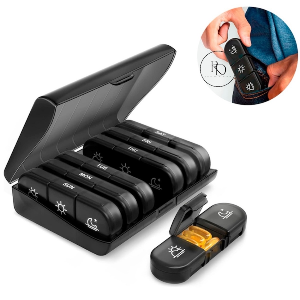 Porta Comprimido Caixa Organizadora Remédio Semanal Triplo em Oferta na Shopee