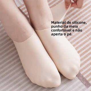 2 Pcs Meias De Silicone Para O Cuidado Dos Pés Gel Hidratante Anti-Rachaduras Removedor D…