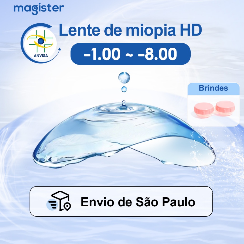 Miopia (-1,00 ~-8,00) Magister lente de contato  Transparente Semi-Anual 14,0mm um par Envio de São Paulo