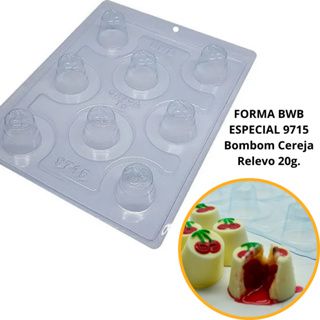 1~4 Forma BWB Com Silicone (3 partes) Para Chocolate Cód. 9715 - Bombom Cereja Relevo 20g. (CHOCO) em Oferta na Shopee