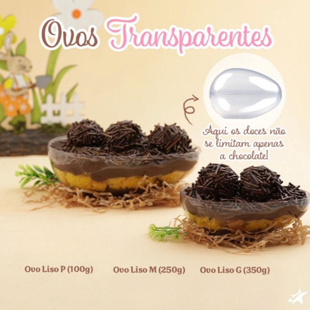 KIT CASCA DE OVO DE PÁSCOA ACRÍLICA C/ 4,8 ou 16 OVOS 100/250/350g BLUE STAR OFF em Oferta na Shopee