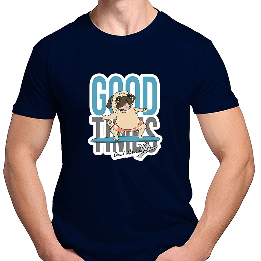 Camiseta Masculina Cachorrinho Good Vibes Super Qualidade Premium