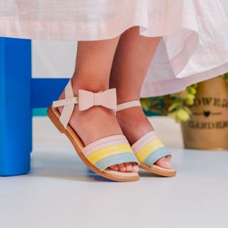 Sandália Infantil Meninas Laço Feminino Colorido Candy Color Pequito em Oferta na Shopee