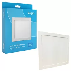 Luminária Painel Plafon Embutir Quadrado Led 18w Bivolt ELGIN