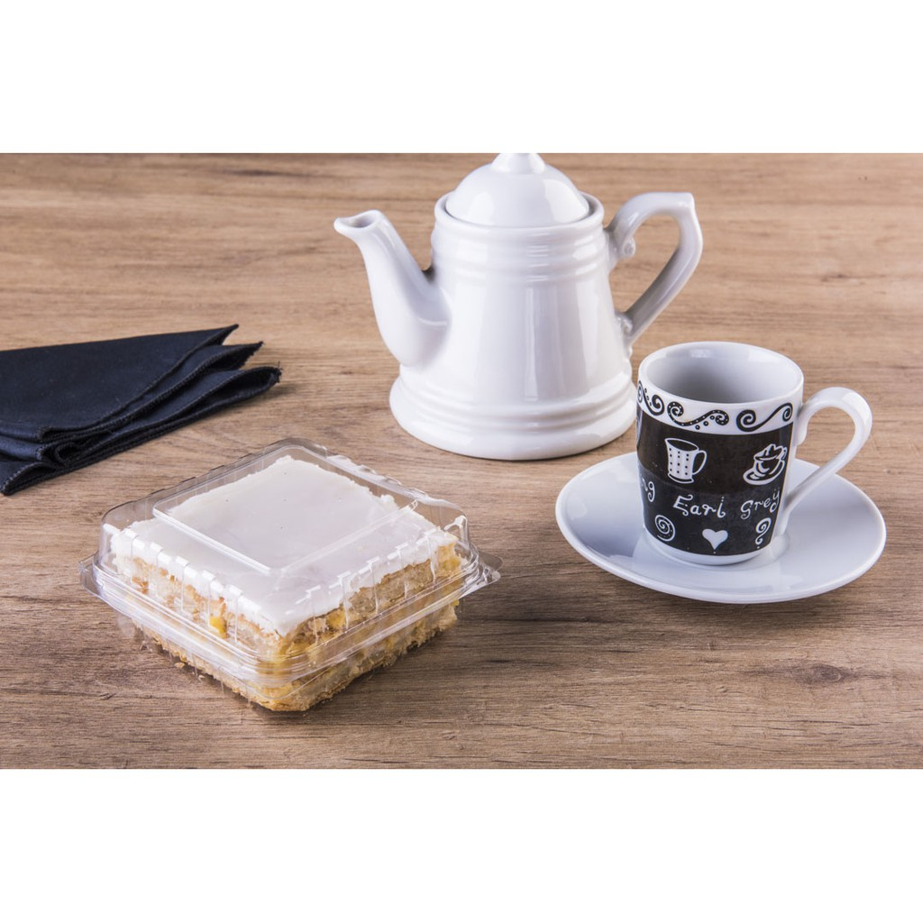 10 Embalagem Quadrada Tampa Articulada 300ml Galvanotek G655 Doces Quindim Pave Bolo em Oferta na Shopee