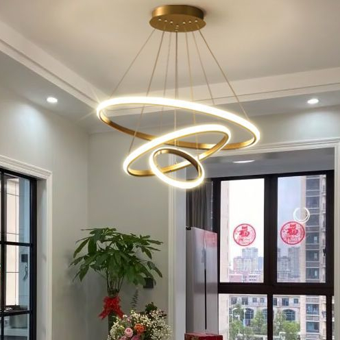 Lustre escandinavo com 3 cores e 1 luz de teto para sala de estar, sala de jantar e bar do...