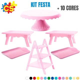 1 Boleira Cake Renda 22, 1 Escadinha, 2 Mesinha, 2 Band 20x13 em Oferta na Shopee