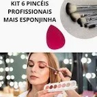 Kit Maquiagem 6 Pinceis 1 Esponja Gota Profissional My Girl - Saúde Beleza