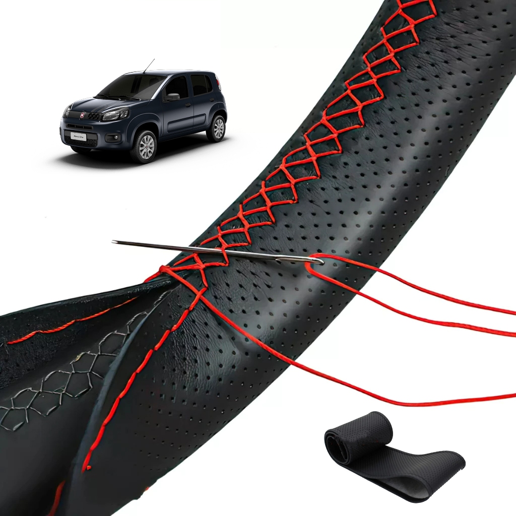 Capa De Volante Costurada para Uno Celta Corsa Palio em Couro Courvin Premium