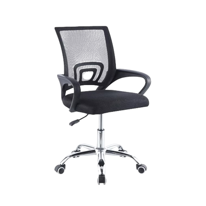 Cadeira Para Escritório Ergonômica Encosto Tela Mesh Giratória Preta