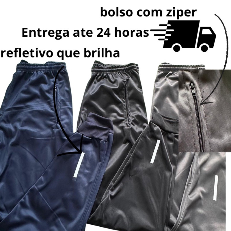 KIT E UNITARIA CALÇA JOGGER MASCULINAS PARA TRABALHAR E ACADEMIA ESPORTIVA COM SIMBOLO REFLETIVO QUE BRILHA NO FLASH-