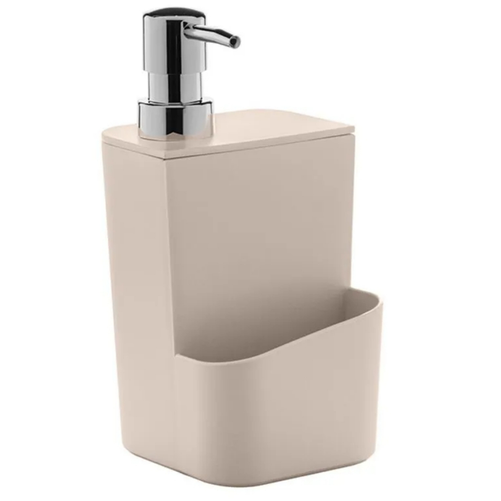 Dispenser Porta Detergente Pia Bancada Cozinha Suporte Para Bucha Buchinha 650ml Bege Trium OU em Oferta na Shopee