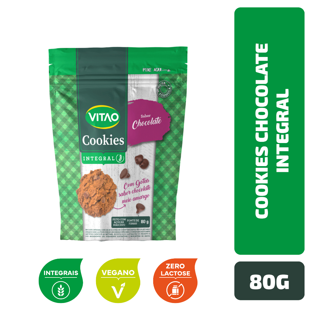 Cookies Chocolate Integral Vitao 80 g - Food & Beverages