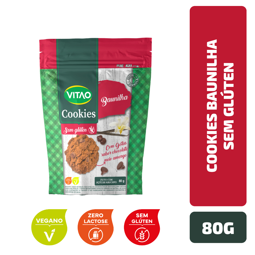 Cookies Baunilha Sem Glúten 80 g - Food & Beverages