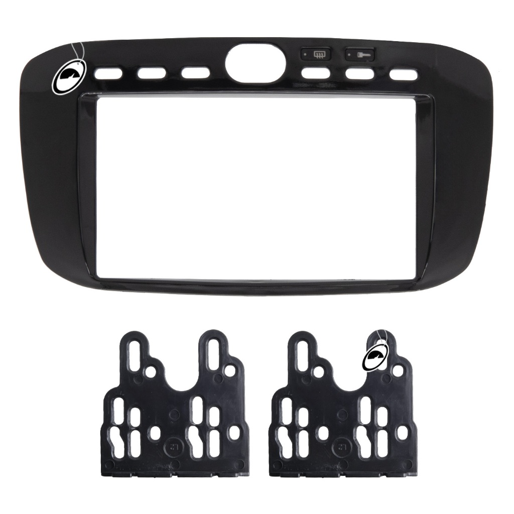 Moldura De Painel 2 Din Fiat Punto 2013 2014 2015 2016 2017 Linea 2ª Versão 2015 2016 + Suportes Fixação Laterais