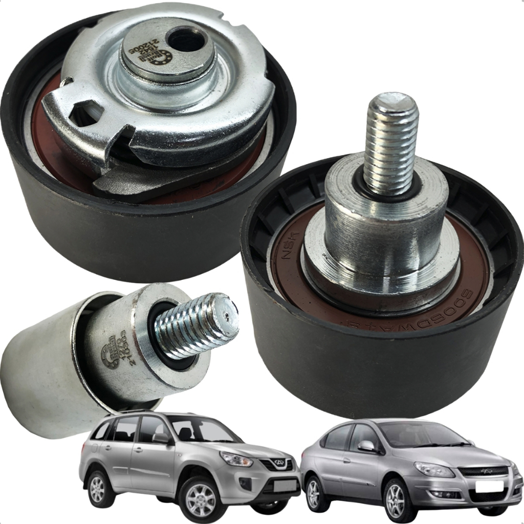 Kit Tensor + Polia Da Correia Dentada Chery Cielo 1.6 16v 2010 2011 2012 Tiggo 2.0 2009 2010 2011