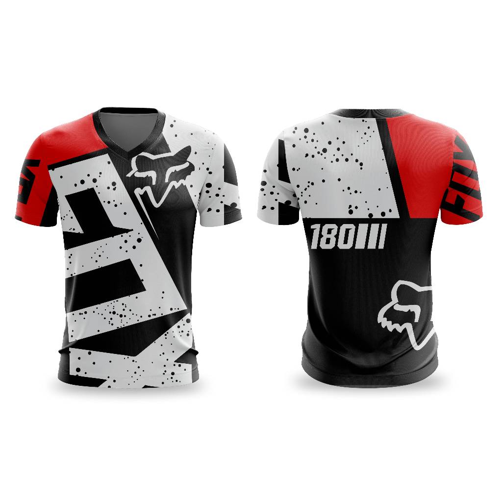 Camiseta F O X Motocross Bike Downhill Manga Curta