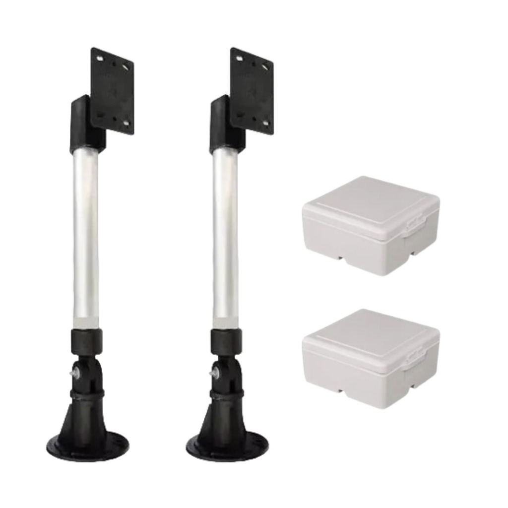 Kit 02 Suportes Para Câmeras De Segurança - Sensor Infra Iva 40cm + Caixas Organizadora