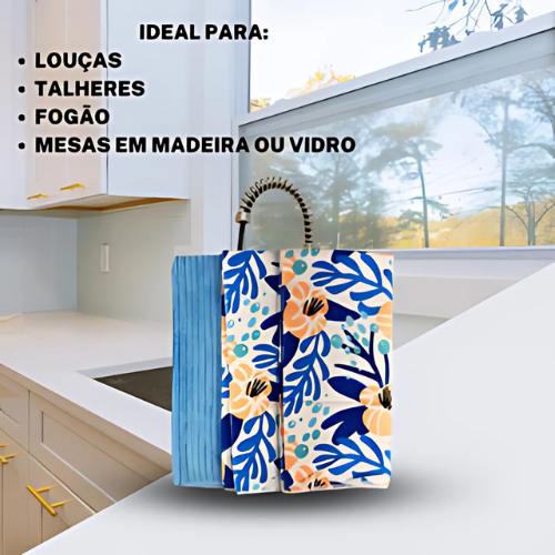 Pano De Prato Microfibra Com 3 Unidades Celeste em Oferta na Shopee