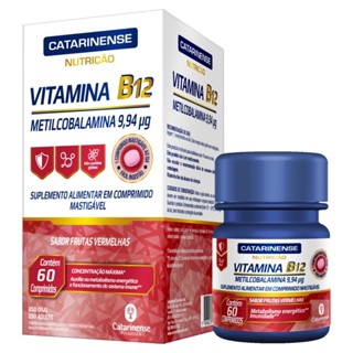 Vitamina B12 Frutas Vermelhas Catarinense Nutrição Caixa 60 Comprimidos Mastigáveis em Oferta na Shopee