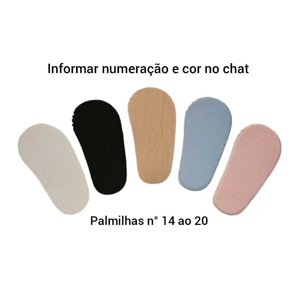 Palmilhas Lisas com lado  - N° 14 ao 20 - Kit com 10 pares
