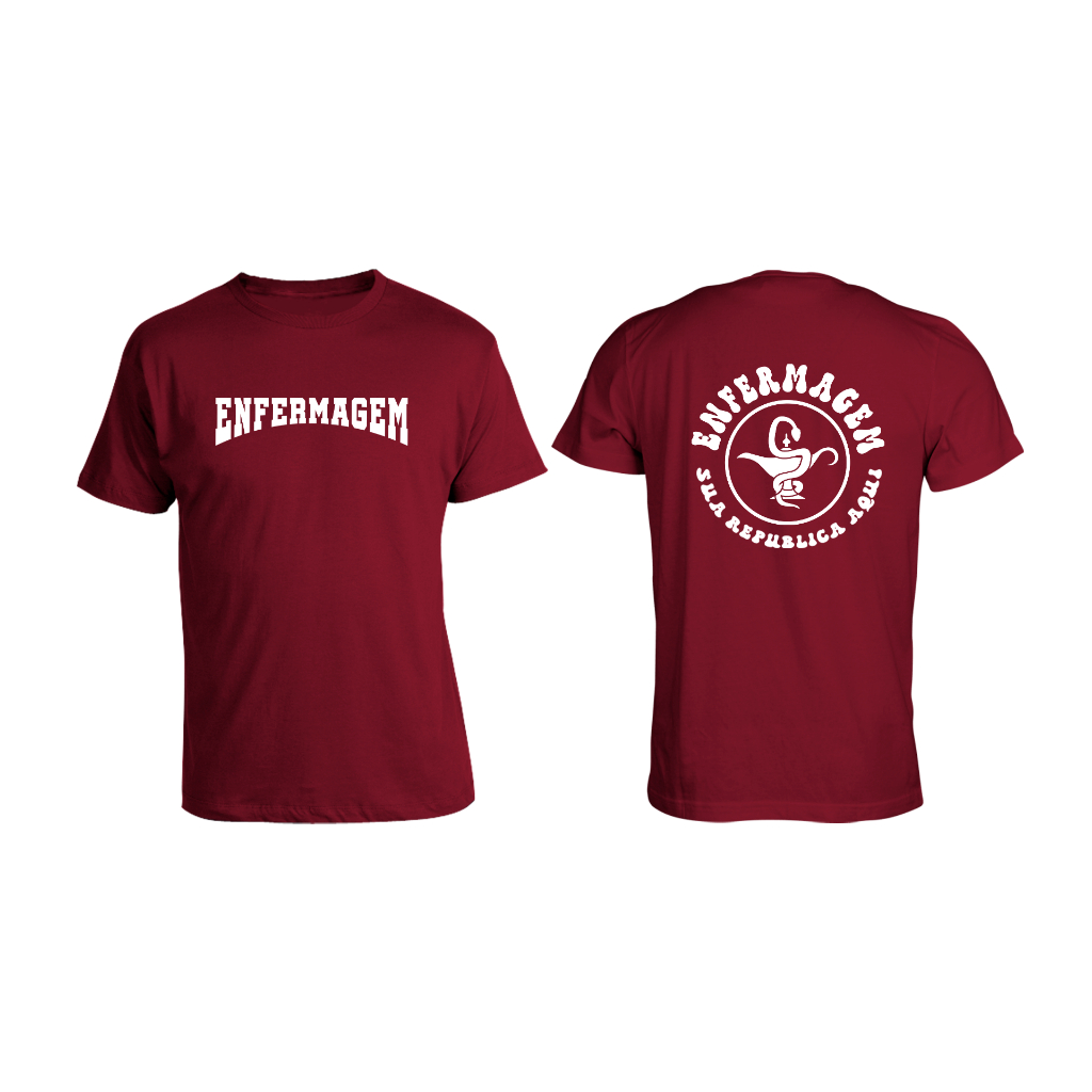 Camiseta Uniforme Personalizado Universitário Faculdade Enfermagem em Oferta na Shopee