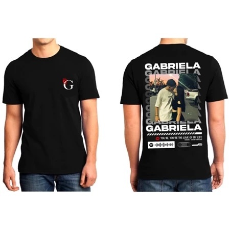 Camiseta Casal MÚSICA COM CODE DO SPOTIFY, NOME E FOTO - camisa, blusa, namorada, presente, personalizado, verso