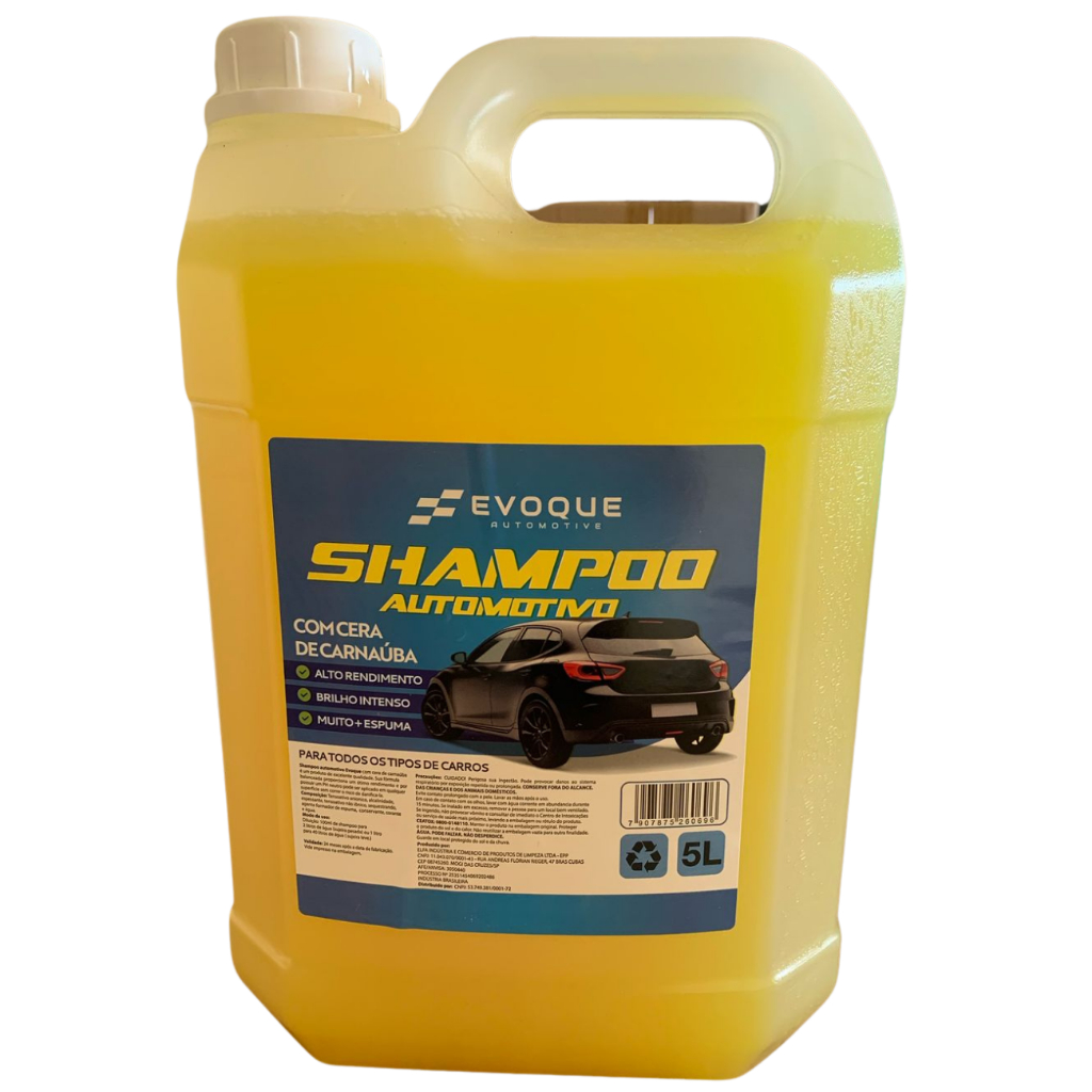 Shampoo Automotivo com Cera de Carnaúba 5lts Concentrado - LAVA RÁPIDO - LAVA CARRO/MOTO/CAMINHÃO