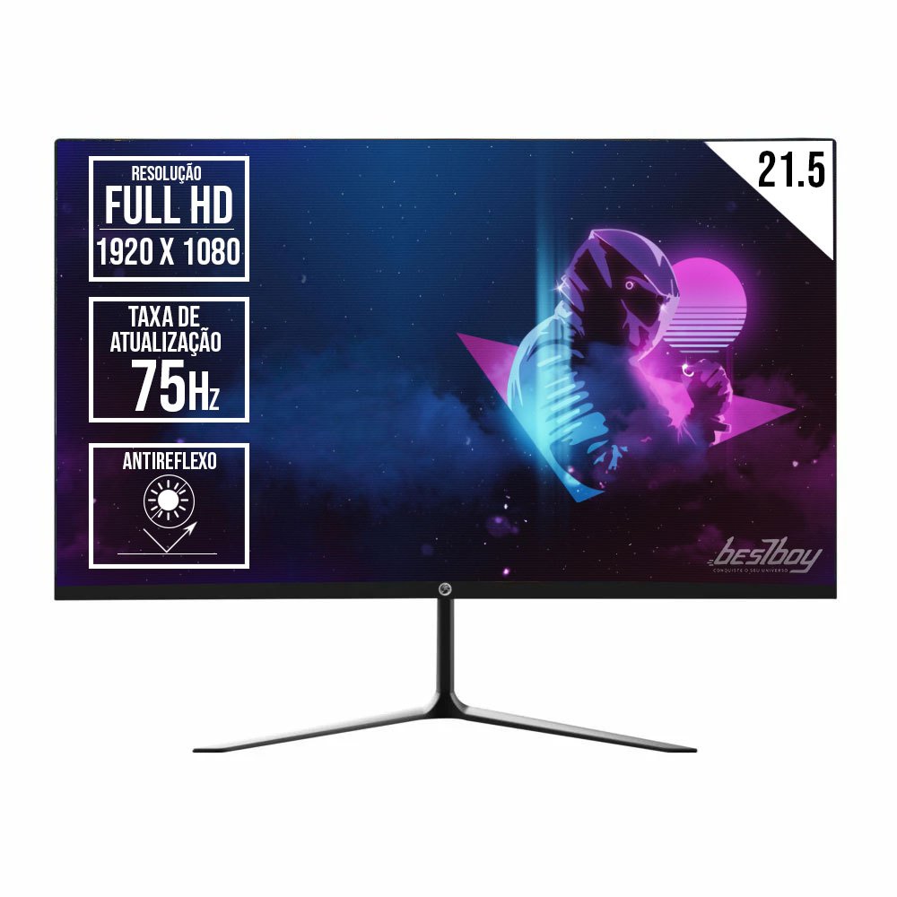 Monitor LED Brazilpc 21.5 Antireflexo Full HD 75hz Preto - Miniatura 2